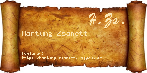 Hartung Zsanett névjegykártya